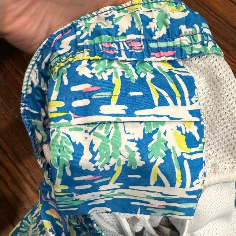 Vineyard Vines Chappy 7” Blue Tropical Sail Lined Swim Trunks Pockets Sz Xl